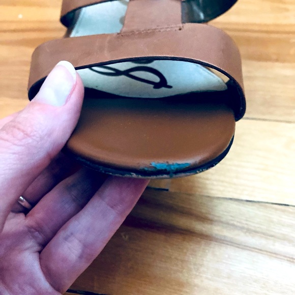 SAM EDELMAN tan women’s wedge sandals - SIZE 10 - Picture 7 of 9